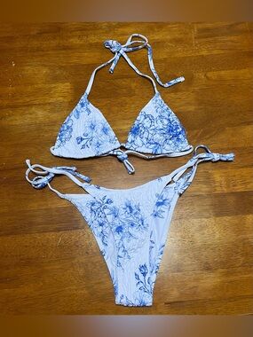 VOLAFA Women's Triangle Bikini Set String Swimsuit size S